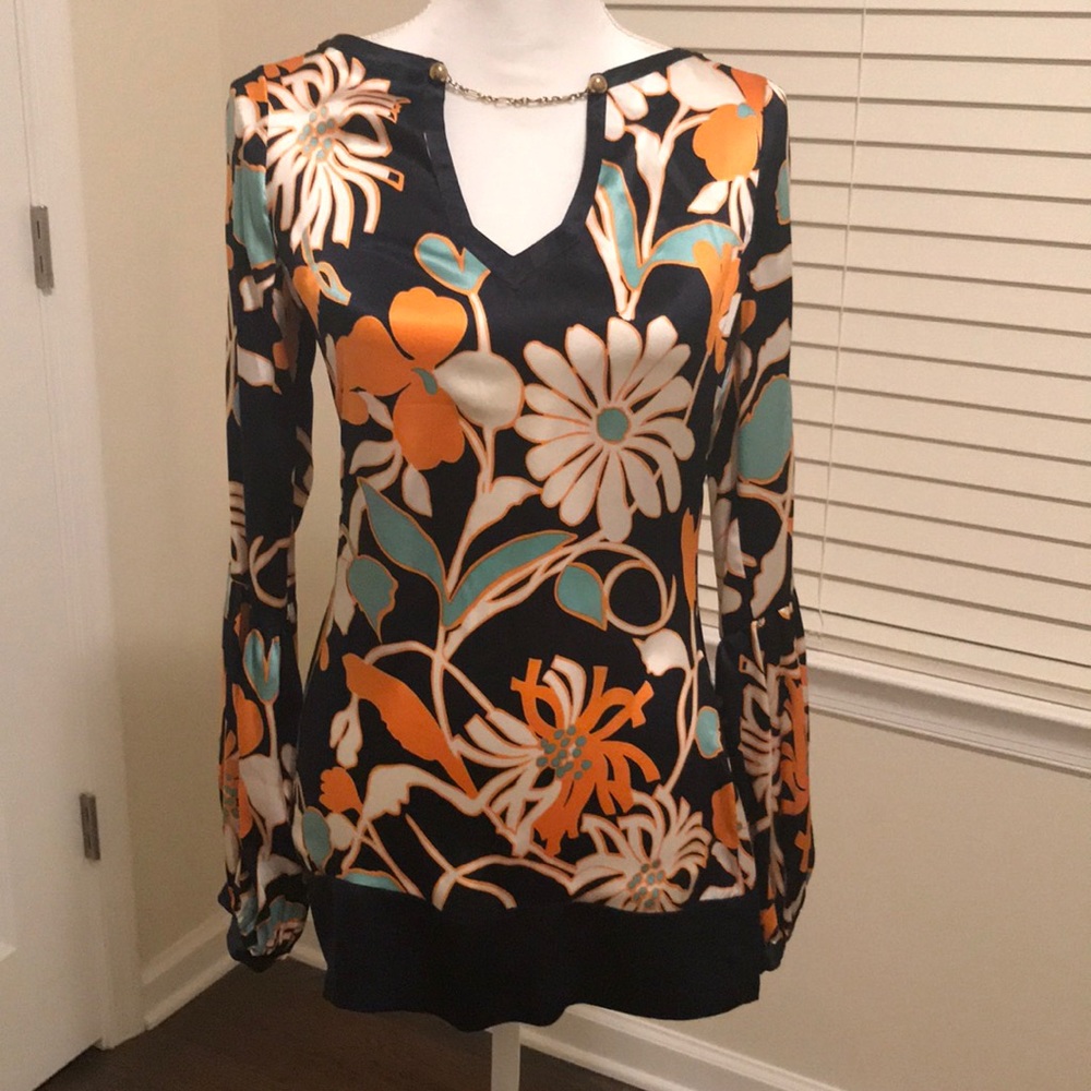 Long Sleeve Silk Dress- size can be  s and M